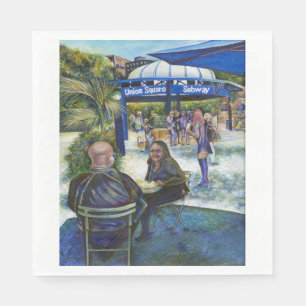 Passionate People Playing in the Park, NYC Napkin