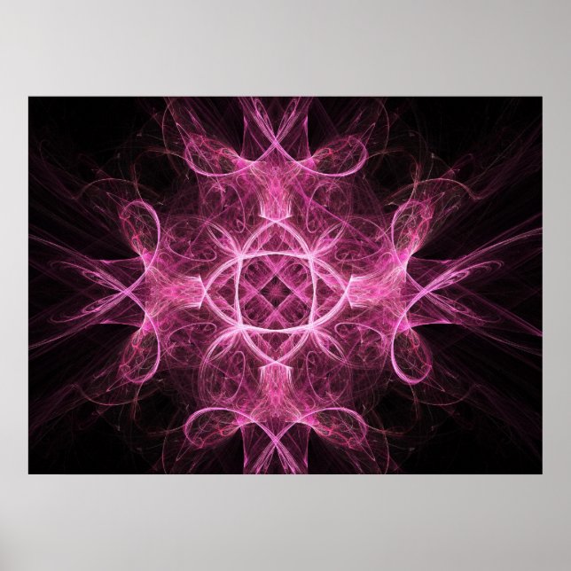 Passionate Pink Fractal Poster (Front)