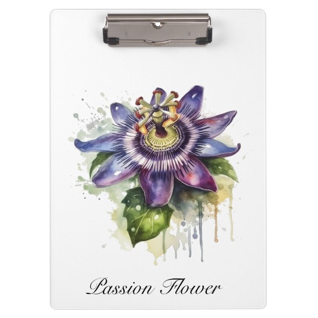  Passionate Purple Passion Flower Clipboard (Front)