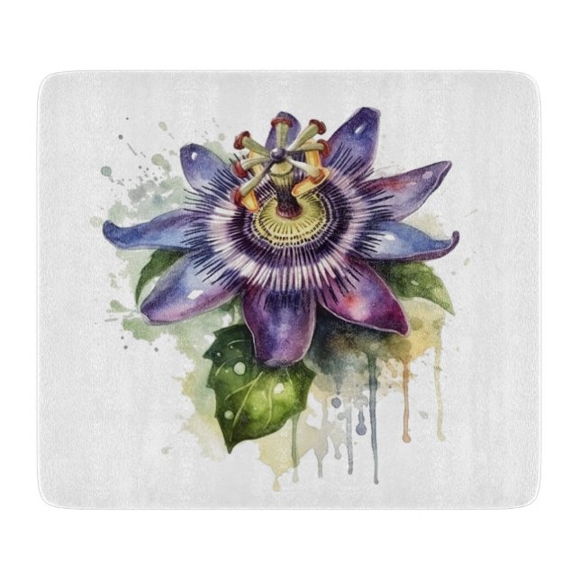 Passionate Purple Passion Flower Cutting Board (Front)