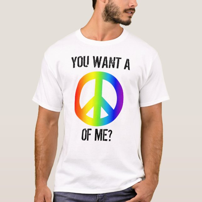Passive Aggressive Peace Sign Men's T-Shirt (Front)