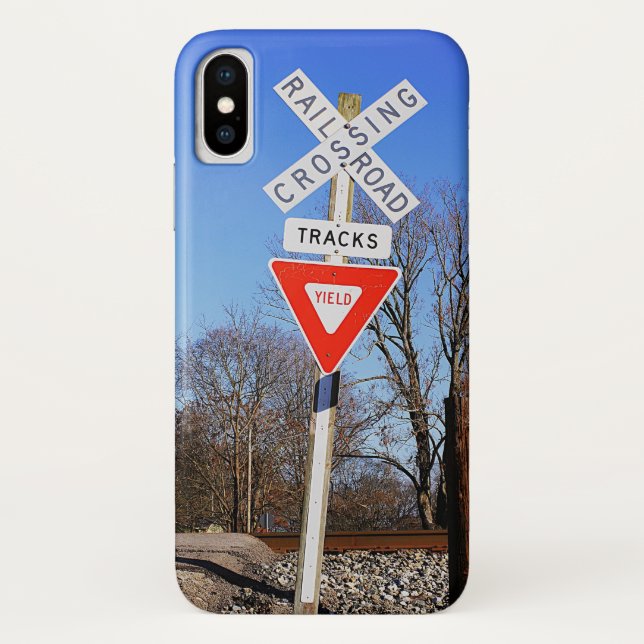 Passive Railroad Crossing With Yield Sign Case-Mate iPhone Case (Back)