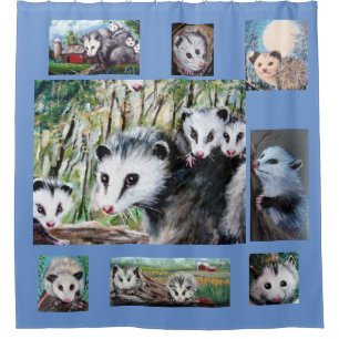 Passle of Opossums Shower Curtain