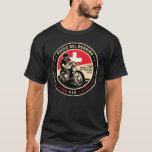 Passo del Bernina | Switzerland | Motorcycle T-Shirt<br><div class="desc">Passo del Bernina done in a vintage,  distressed style emblem. It is a famous mountain pass found along the Alps in Switzerland.</div>
