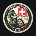 Passo Dello Spluga Italy Switzerland Motorcycle Magnet<br><div class="desc">Passo Dello Spluga done in a vintage,  distressed style emblem. It is a famous mountain pass located on the border between Switzerland and Italy.</div>