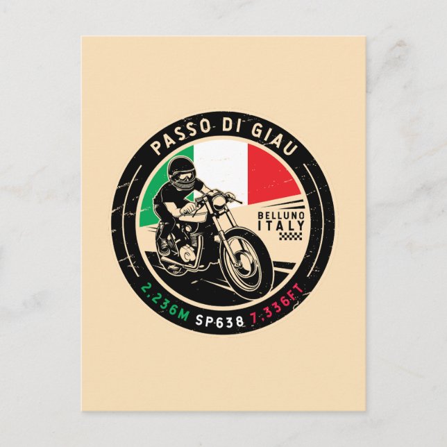 Passo di Giau Italy | Giau Pass | Motorcycle Postcard (Front)