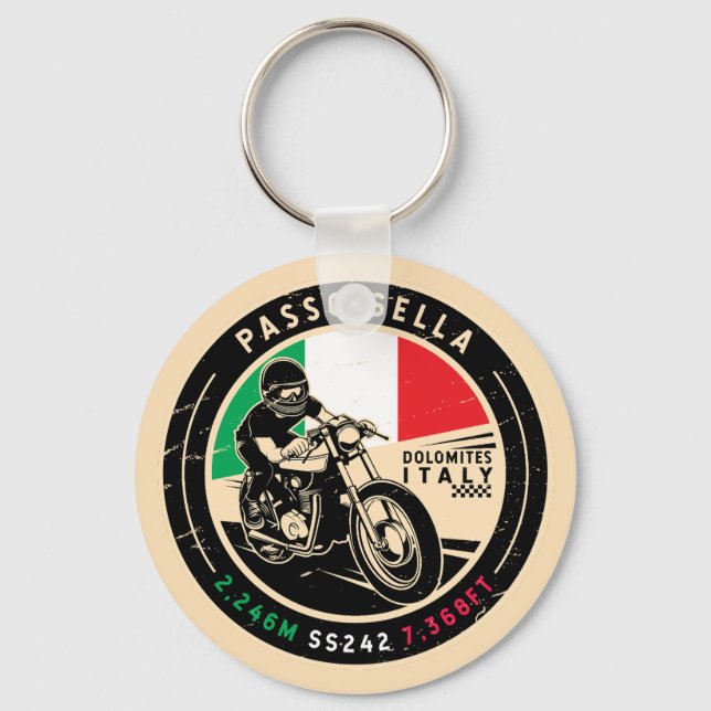 Passo Sella | Italy | Motorcycle Key Ring (Front)