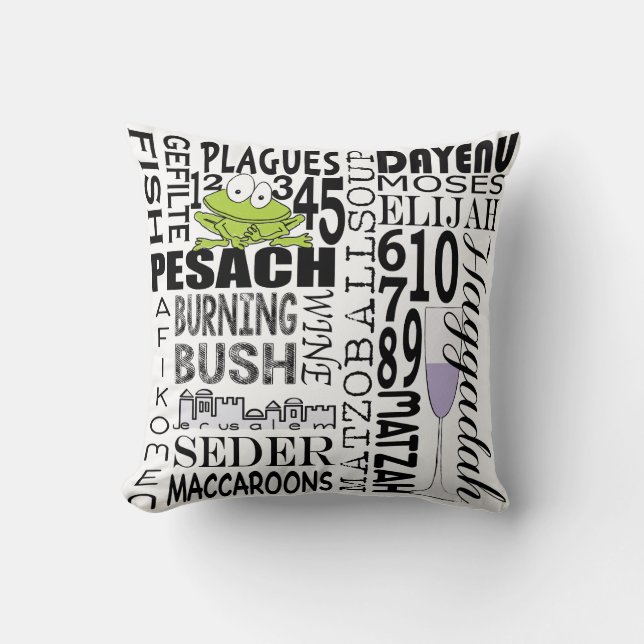 Passover 16/16" Pillow "Dayenu Pillow" (Front)