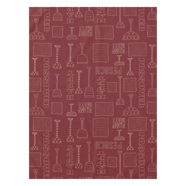 Passover "52" x 70" Tablecloth "Wine & Matzah" (Front)