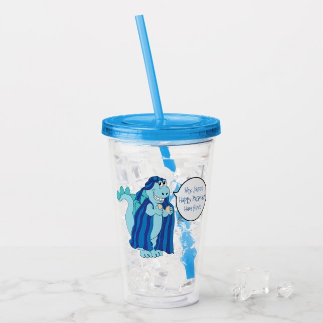 Passover Acrylic Tumbler 16 oz Define Sedersaurus (Front Ice)