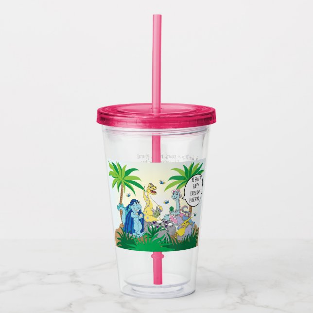 Passover Acrylic Tumbler 16 oz Dinosaur Seder (Front)