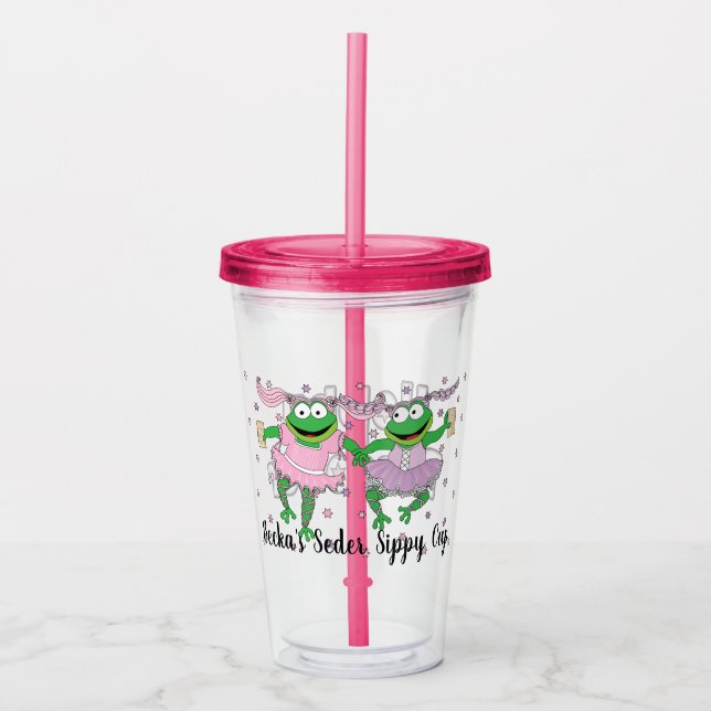 Passover Acrylic Tumbler 16 oz Hoppy Passover Frog (Front)