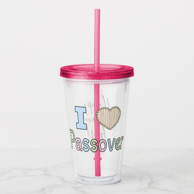 Passover Acrylic Tumbler 16 oz  I Love Passover (Front)