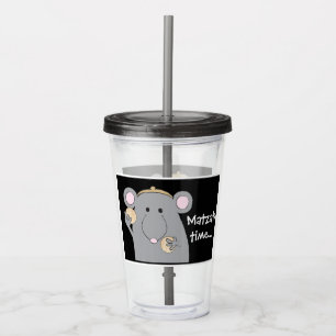 Passover Acrylic Tumbler 16 oz Matzah Mouse Time