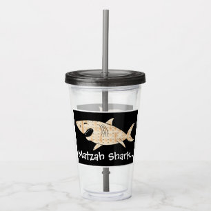 Passover Acrylic Tumbler 16 oz Matzah Shark