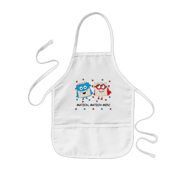 Passover Apron Kids "Matzoh, Matzoh Men!" (Front)