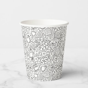 Passover Black and White Paper cup