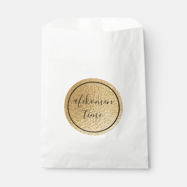 Passover Black Gold Afikomen Time Favour Bags (Front)