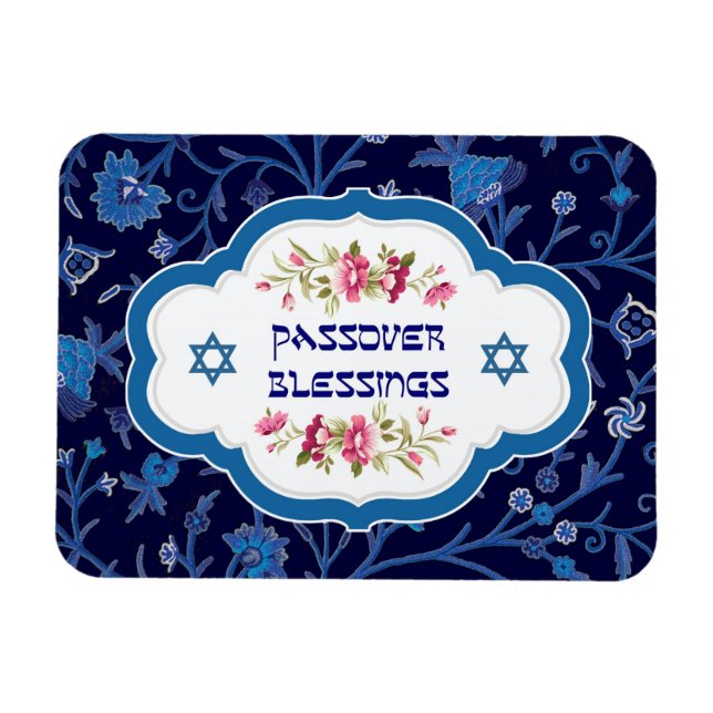 Passover Blessings. Shalom at Pesach Gift Magnets (Horizontal)