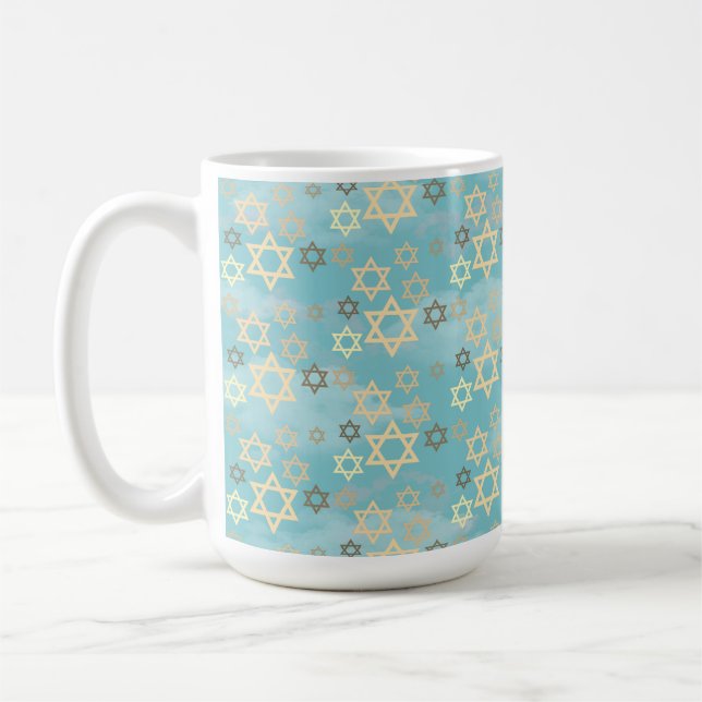 Passover Blue Sky Star of David Coffee Mug (Left)
