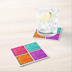 Passover Colorful Matzah Square Paper Coaster