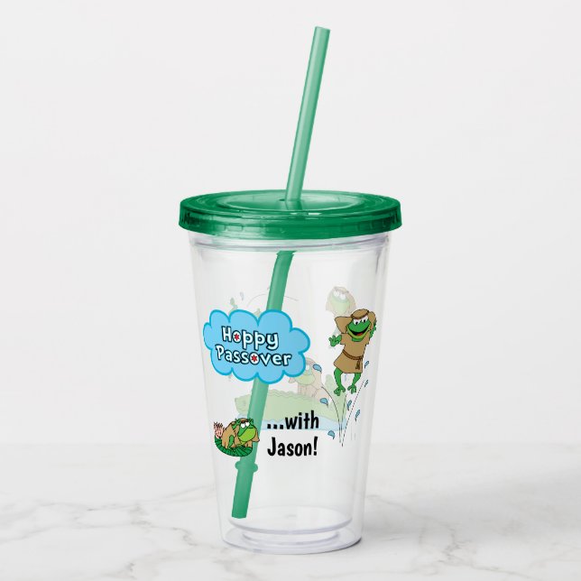 Passover Gree Acrylic Tumbler 16 oz Hoppy Passover (Back)