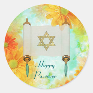 Passover Greetings Classic Round Sticker