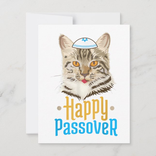 Passover Happy Passover Cat Funny Seder Jewish Invitation (Front)