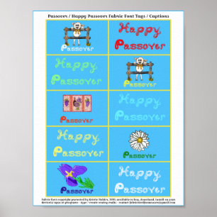 Passover / Happy Passover Fabric Font Tag Captions Poster