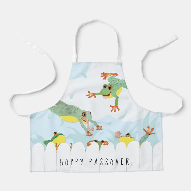 Passover Hoppy Frogs Apron (Front)
