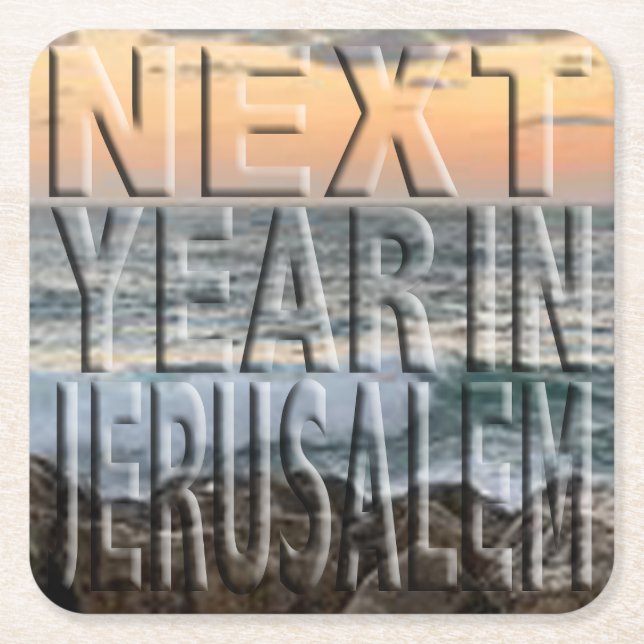 Passover Jerusalem Beach  Square Paper Coaster (Front)