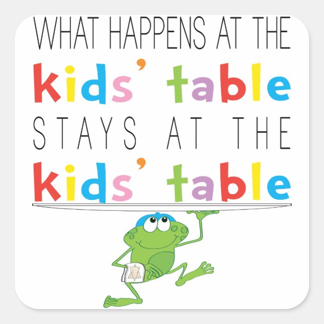 Passover "Kids' Table" Stickers 1 1/2" & 3" round (Front)