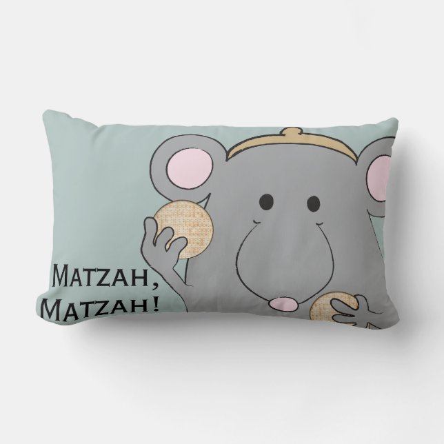 Passover Lumbar Pillow "Matzah, Matzah!" (Front)