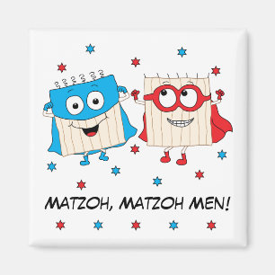 Passover Magnet Square "Matzoh Men"