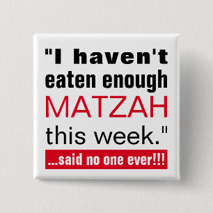 Passover Matzah Funny 15 Cm Square Badge