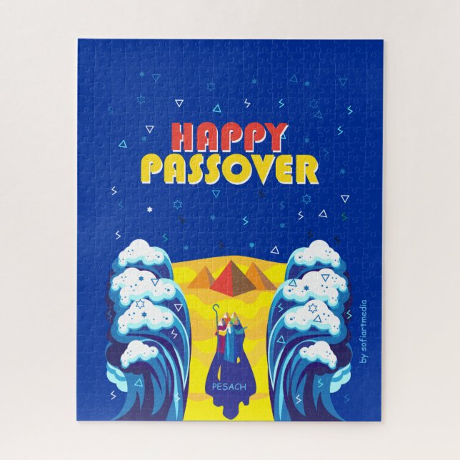 Passover Moses & Israelites' Exodus Pop Art Paint Jigsaw Puzzle (Vertical)