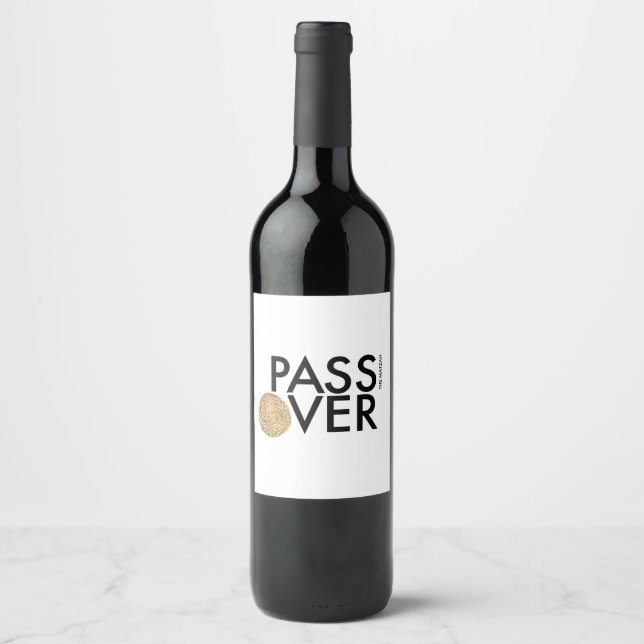 Passover - PASS the matzah OVER - Seder Pesach Wine Label (Front)