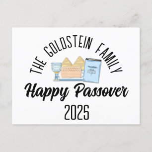 Passover Personalised Family Name Holiday Postcard