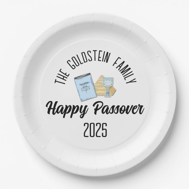 Passover Personalised Family Name  Paper Plate (Front)