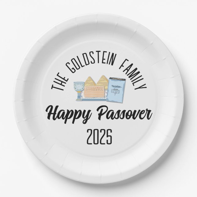 Passover Personalised Family Name  Paper Plate (Front)