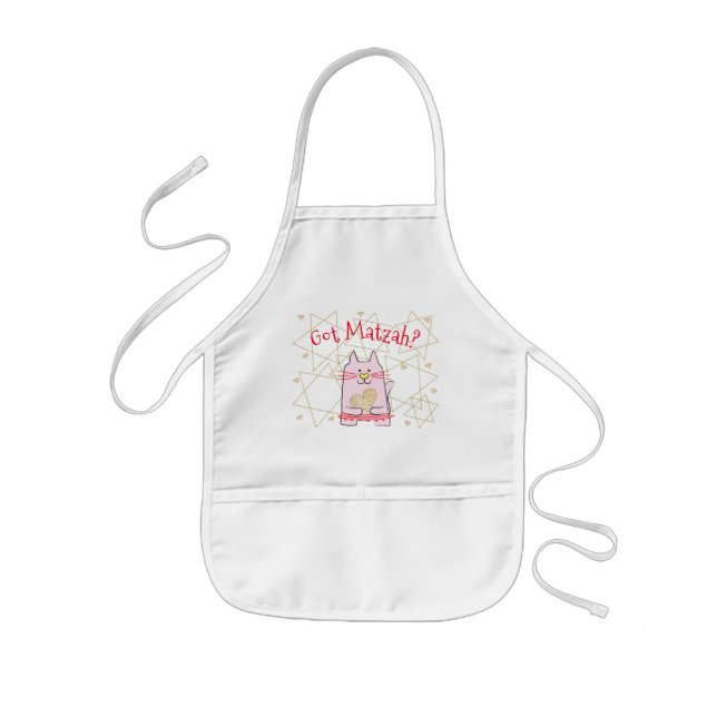 Passover "Pink Ballerina Cat" Kids Apron (Front)
