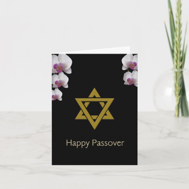 Passover Pink Orchids Card (Front)