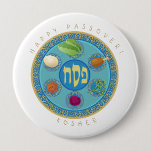 Passover Plate Kosher Pesach 10 Cm Round Badge