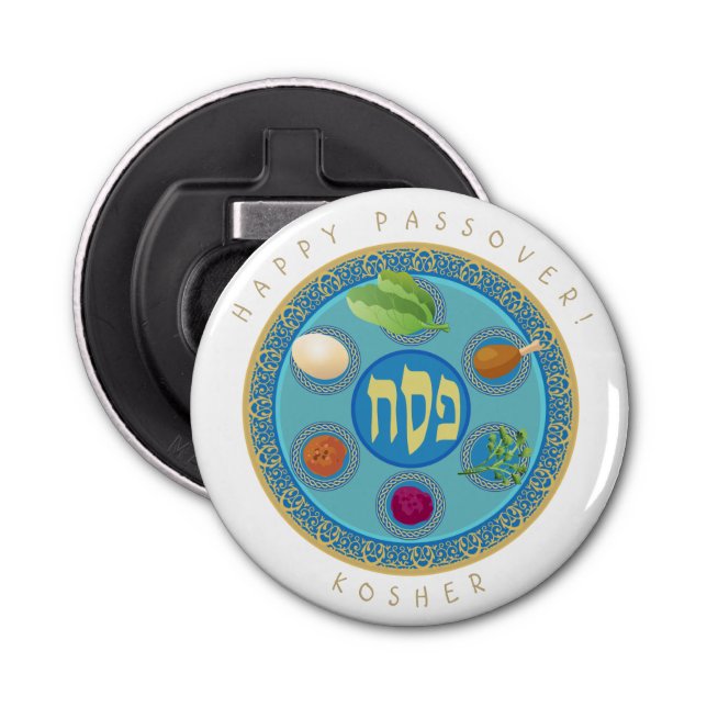 Passover Plate Kosher Pesach Bottle Opener (Front)