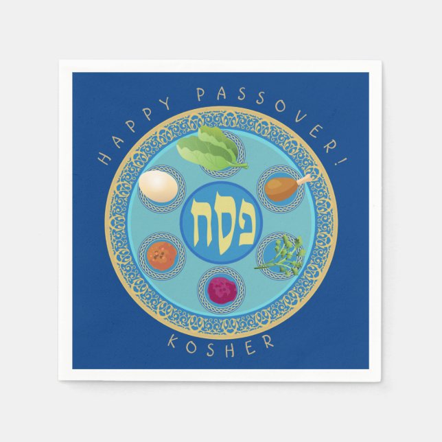 Passover Plate Kosher Pesach Napkin (Front)
