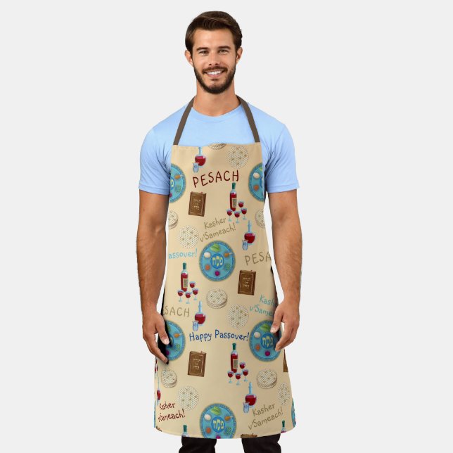 Passover Seder Kosher Matzah Pesach Vintage Apron (Worn)
