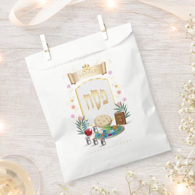 Passover Seder Kosher Pesach Symbols Favour Bags (Clipped)