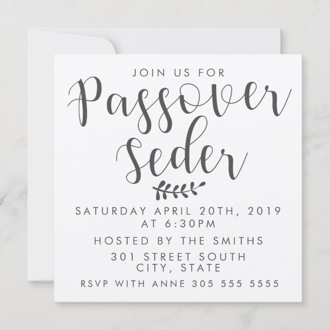 Passover Seder Kraft Invite (Front)