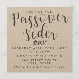 Passover Seder Kraft Invite
