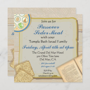 Passover Seder meal party invitation
